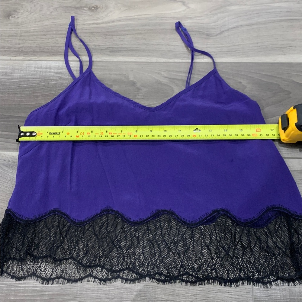 Aritzia Wilfred "Chimere" purple lace-trimmed silk cami (size M) - Picture 6 of 7